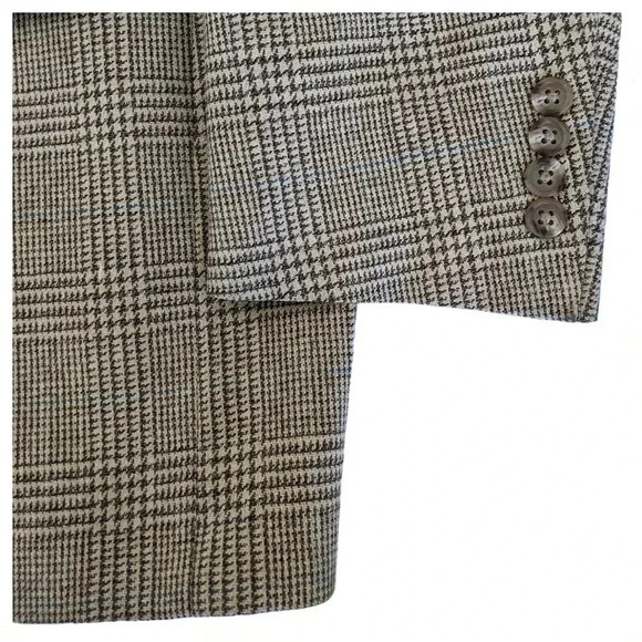 HART SCHAFFNER MARX Plaid Sport Coat Blazer Size 42 Silk Blend  Two Button - Picture 2 of 10